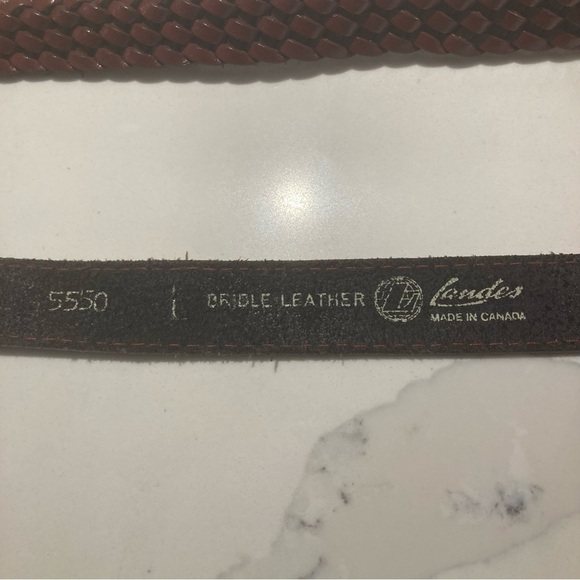 LANDES Sz L  Leather Smooth & Braided Made in Canada Belt - Picture 5 of 6
